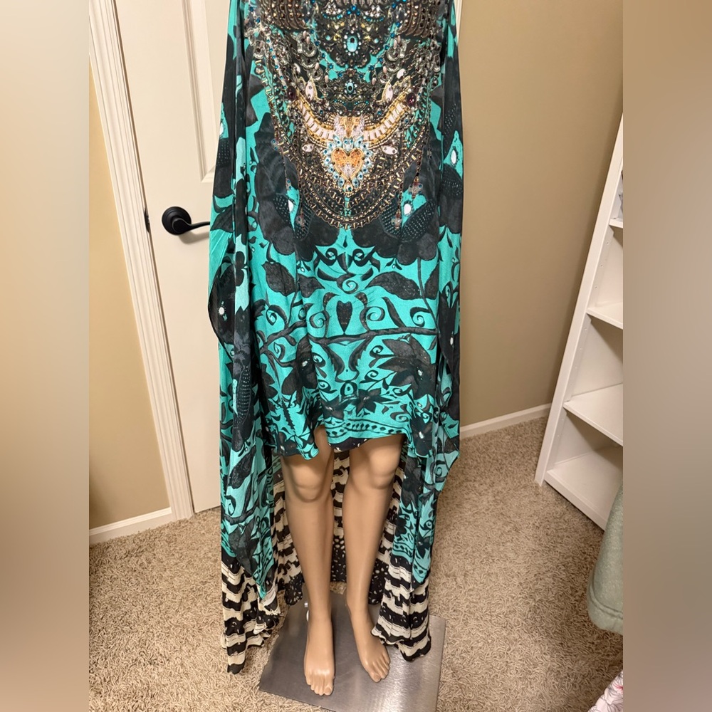 Camilla Turquoise and Black Embellished Dress
